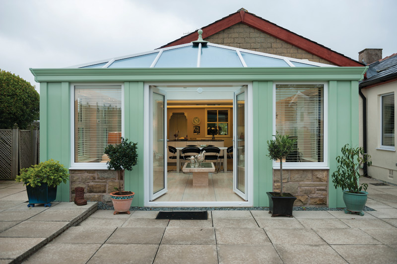 gable glass roofed conservatory