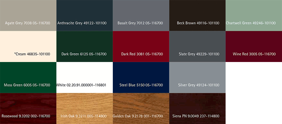 slide fold Door Colours